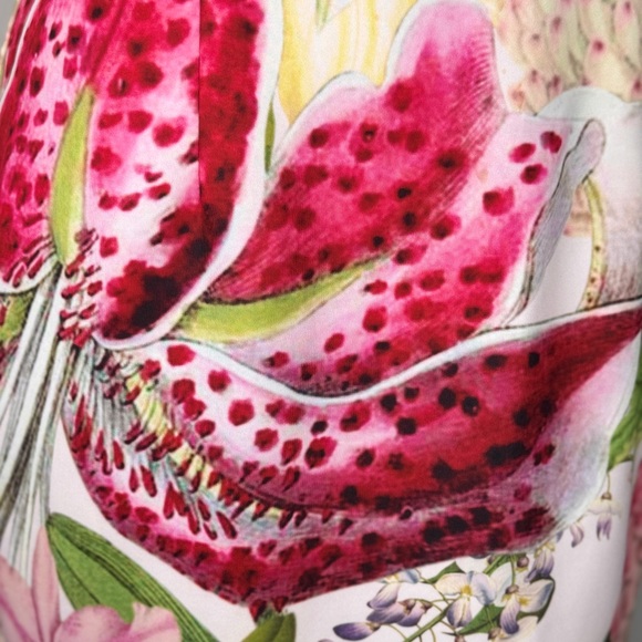 Ted Baker Midi Sleeveless Dress Blush Floral Ponte Lotus Rose Gold Zip S 2 - Picture 9 of 17